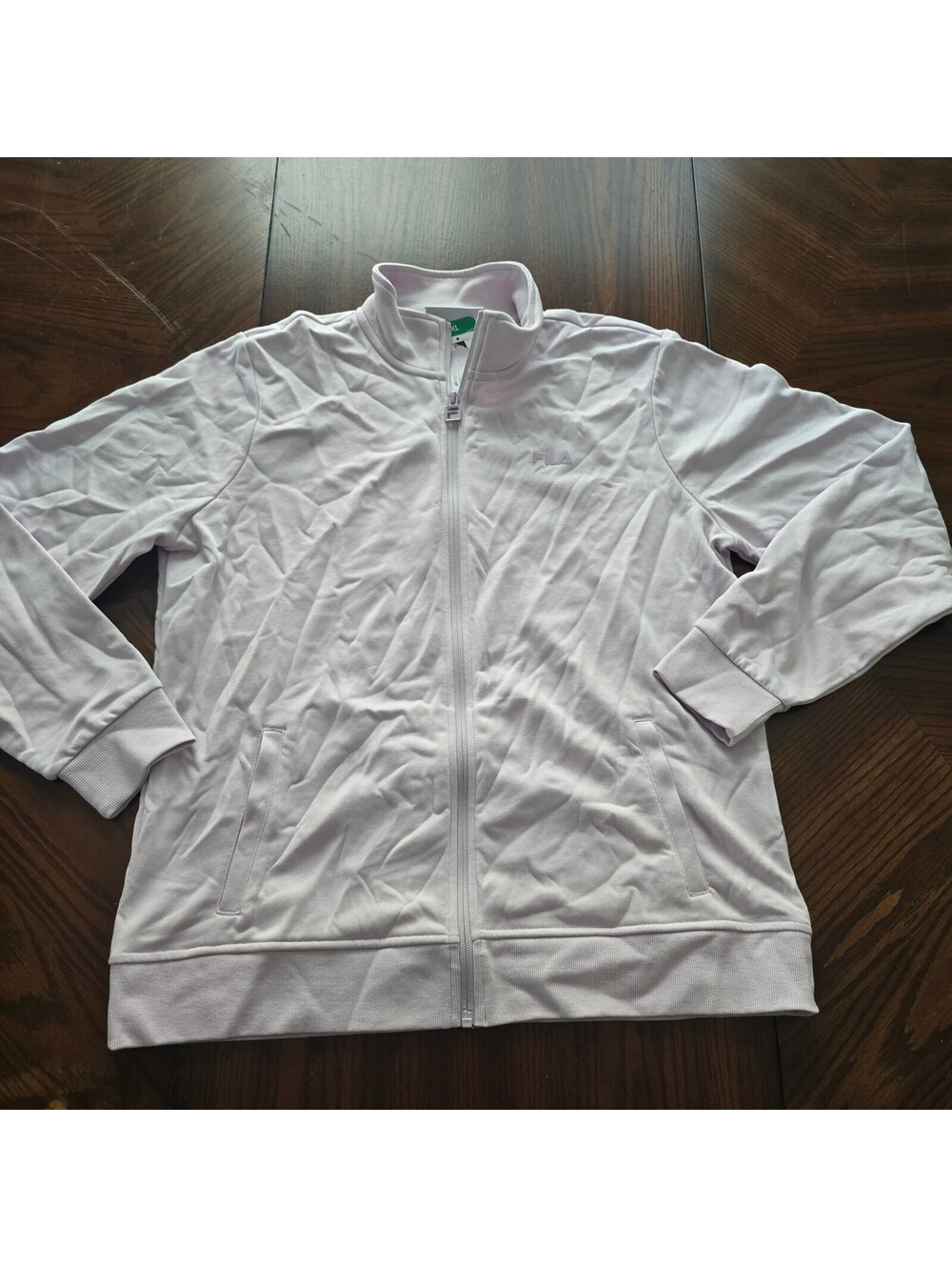 Fila pale pink full zip track jacket size xl sporty layer with logo